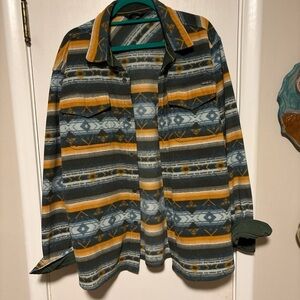 Eddie Bauer Men's Striped Jacket - Blue, Yellow, Gray